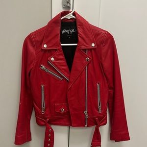 Red Leather Moro Jacket